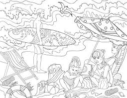 There is a big escalation in coloring books specifically for adults within the last few 6 or 7 years. Day At The Beach Adult Coloring Page
