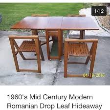 This drop leaf table blends into a white wall so that it appears almost hidden. Best 1960 S Mid Century Modern Romanian Drop Leaf Table For Sale In Mt Juliet Tennessee For 2021