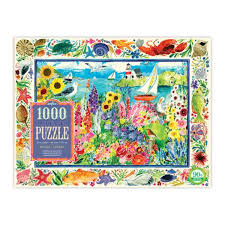 Beach umbrellas 1000 piece puzzle eeboo. Puzzle 1000 Piezas Jardin De Gaviotas Eeboo