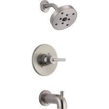 Delta Trinsic Stainless Steel Finish Tub And Shower Combo Faucet Trim 601723 Tub And Shower Faucets Delta Trinsic Shower Tub