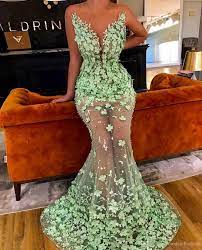 The latest trend of mermaid wedding dresses. Lime Green See Through Mermaid Prom Dresses 2020 3d Floral Appliques Sheer Jewel Neck Sleeveless Tulle Floor Length Celebrity Evening Gowns From Misshowdress 159 59 Dhgate Com