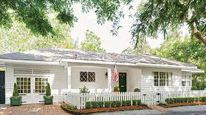 Tiles may have been made with asbestos in the 1950s. After New Orleans Designer Shaun Smith Gives A 1950s Ranch A Farmhouse Persona With A Few Key U Home Exterior Makeover Ranch House Exterior Ranch Style Homes