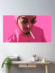 Poster for Sale avec l'œuvre « Le mec rose » de l'artiste a-nice-qwerty