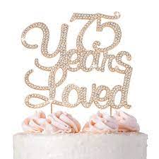 Modern girls & old fashioned men. Buy 75 Cake Topper Premium Rose Gold Metal 75 Years Loved 75th Birthday Party Sparkly Rhinestone Decoration Makes A Great Centerpiece Now Protected In A Box Online In Indonesia B07qyxfwln