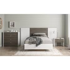 Crown mark b4285 emily modern black finish storage king size from full size bedroom set , image source: Nexera Soft Twin Size Bedroom Set White Bark Grey 5 Piece 402660 Rona