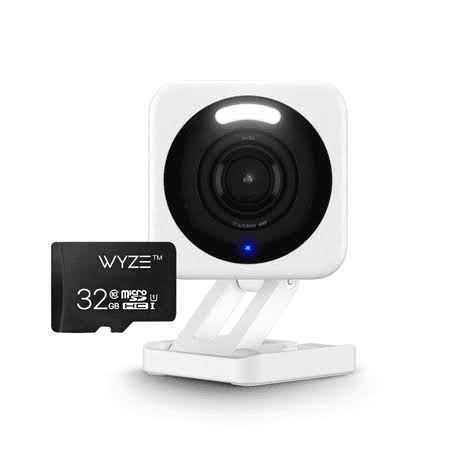 Wyze Cam v4 Security Camera Bundle with Free 32gb MicroSD Card, 2.5k WiFi, Indoor/Outdoor Camera for Home Security, Pet Camera/Baby Monitor, Motion
