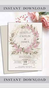 Botanical Wedding Invitation Template Botanical Wedding Invite Floral Wedding Invitation Instant Download Wedding Invitations Wedding Invitation Cards Wedding Invitations Rustic