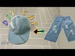 Diy Old Jeans Cap How To Make A Baseball Hat From Old Jeans Denim Upcycle Recycle Old Jeans Youtube Diy Old Jeans Denim Diy Old Jeans