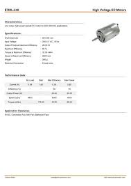 Motor peak voltage and dv/dt must both be within the specified limits. E7ihl 240 High Voltage Ec Motors Johnson Electric