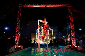Aerialist Over Swimming Pool Rooftop London Hotels Circus Art