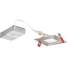 Lithonia Lighting 10 4w Led Ultra Thin 4 Inch Square Baffle Dimmable Recessed Ceiling Light 2700k Warm White In Nickel Wf4 Sq B Led 27k Bn M6