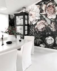 Bedroom Black And White Floral Wallpaper Dark Floral Ii Wallpaper Floral Wallpaper Bedroom Home Wallpaper Decor