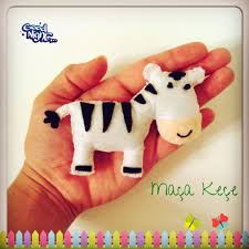 Kece Zebra Magnet Anahtarlik Felt Zebra Magnet Key Chain Zebra Kece