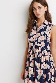 Buttoned Floral Babydoll Dress Dresses Floral Babydoll Dress Womens Dresses