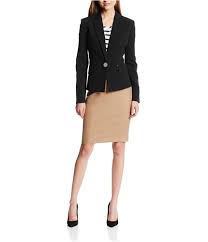 Anne Klein Womens Solid One Button Blazer Jacket