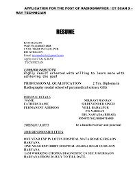 Do you need the best x ray technologist resume? Application For The Post Of Radiographer X Ray Technician