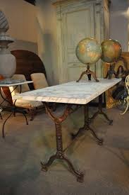 1900 Antique French Double Long Garden Bistro Table With Marble Top 2480 Marble Top Dining Table Bistro Table Dining Table Marble