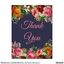 Check spelling or type a new query. Thank You Colorful Floral Background Postcard Zazzle Com In 2021 Floral Background Thank You Pictures Postcard