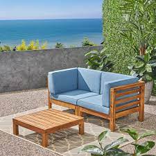 Dawson Outdoor Sectional Loveseat Set With Coffee Table 3 Piece 2 Seater Ebay
