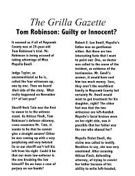 Sophia Grilla Tom Robinsons Trial News Story