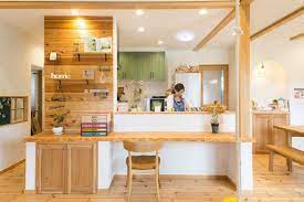 30社から選んだ 資産価値 のある自然素材住宅 キッチンカウンター おしゃれ キッチンレイアウト キッチン間取り