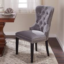 Abbyson Versailles Grey Tufted Dining Chair Dining Chairs Furniture Tufted Dining Chairs