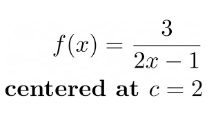 Power Series Representation For The Function F X 3 2x 1 Centered Power Series Math Videos F X