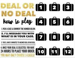 Deal Or No Deal Posh Body Shop At Home Interactive Posts Family Games Online