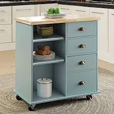 Almira kitchen island with wood top august grove. Linio Home Rolling Kitchen Island Cart On Wheels 3 Tier Solid Wood Kitchen Storage Cart Microwave Rolley Cart Home Restaurant Serving Cart W Wine Rack Big Drawer Wood Top Bluey Green Buy Online In Antigua