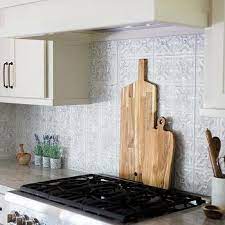 Suddenly removing the tiled backsplash in. Gray Tin Kitchen Backsplash Tiles Design Ideas