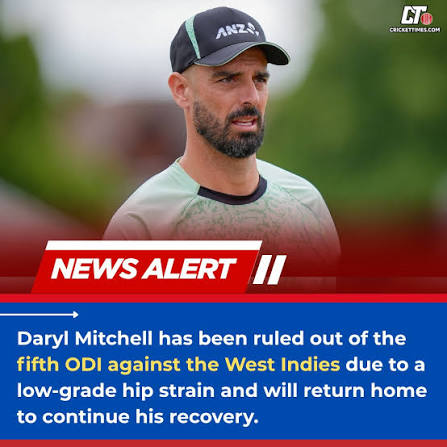 Daryl Joseph Mitchell Ruled Out of West Indies ODI Due to Injury
