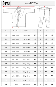 Size Chart Ippon Gear Judo Gi Hero Ippon Shop Com