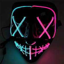 China Factory New Cheap El Rave Party Flashing Neon Mask Light Up Full Face Halloween Pvc The Purge Mask For Custom Party Photos Pictures Made In China Com