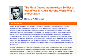 Maybe you would like to learn more about one of these? The Most Decorated American Soldier Of World War Ii Audie Murphy World War Ii And Courage Handout A Narrative Bill Of Rights Institute