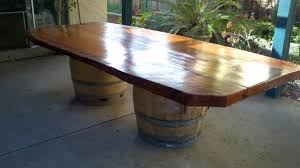 Solid oak barrel bar table and 4 stools set this stunning oak barrel is made from recycled genuine scottish whisky casks, the wood has been sanded to give an age oak look and then varnished. 135 Wine Barrel Furniture Ideas You Can Diy Or Buy Photos