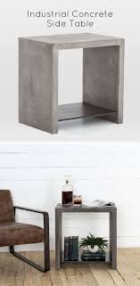 This Concrete Side Table With Metal Shelf Would Look Perfect In An Industrial Style Home Side Table End T Small Living Rooms Living Room Decor Coffee Table