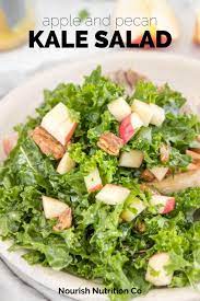 Kale Apple And Pecan Salad Recipe Easy Salad Recipes Healthy Plant Based Recipes Side Salad Recipes