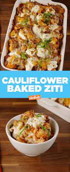 Cauliflower Baked Ziti Will Be Your New Low Carb Go To Recipe Recipes Ziti Recipes Food
