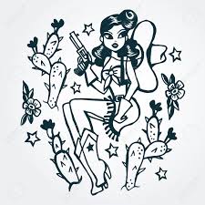 A Retro Style Illustration Of Hand Drawn Vintage Tattoo Ink Pin Up Royalty Free Cliparts Vectors And Stock Illustration Image 39135027 You can edit any of drawings. a retro style illustration of hand drawn vintage tattoo ink pin up