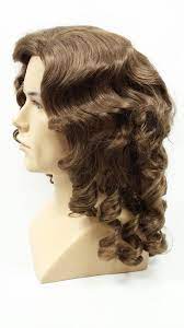 Mens Light Brown Curly Colonial Costume Wig 1700s Style Etsy Long Hair Styles Men Long Face Hairstyles Short Hair Wigs