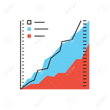 Thin Line Icon With Flat Design Element Of Business Graph Chart