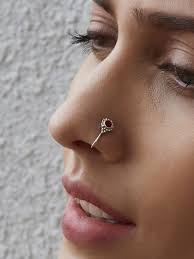 Buy Red Silver Toned Nose Ring Online At Theloom Nose Earrings Nose Ring Jewelry Silver Nose Ring