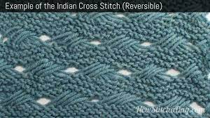How to knit a cross front cable, using a small sampler as practice. The Indian Cross Stitch Knitting Stitch Dictionary
