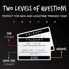 You never know when music trivia might come in handy, and you can impress your friends … Buy Paladone Friends Tv Show Table Top Trivia Quiz Cards With 200 Questions Easy Hard Questions Amz7269fr Online In Hungary B089lp8g76