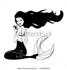 Black And White Mermaid Black And White Mermaid Eps 10 Vector Grouped For Easy Editing No Open Shapes Or Paths By Michele Paccione Via Shutterstock Mermaid Black And White Black