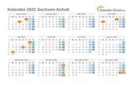 Kalender 2021 mit feiertagen 2021 download auf freeware.de. Feiertage 2021 Sachsen Anhalt Kalender