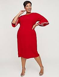 The Perfect Red Shift Dress With Ruffle Sleeves Plus Size Outfits Trendy Plus Size Clothing Red Shift Dress