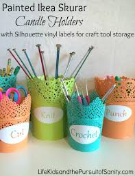 Diy Painted Ikea Candle Holders With Silhouette Vinyl Labels Ikea Candle Holder Ikea Candles Toy Room Decor