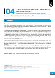 PDF) Exposição a formaldeído num Laboratório de Anatomia Patológica:  prevalência de rinite ocupacional e de outros sintomas