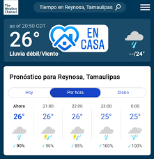 También proporcionamos un pronóstico por hora y probabilidad de precipitación. Tome Sus Precauciones Clima En Reynosa Facebook